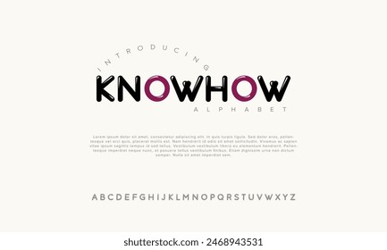 Knowhow vector alphabet font for logo design