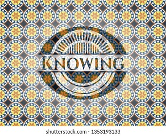 Knowing arabesque style emblem. arabic decoration.