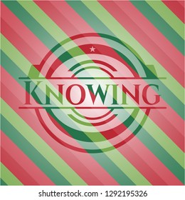 Knowing christmas colors style badge.