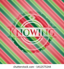 Knowing christmas style emblem. Vector Illustration. Detailed.
