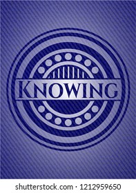 Knowing emblem with jean high quality background