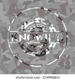 Knowing on grey camo texture 