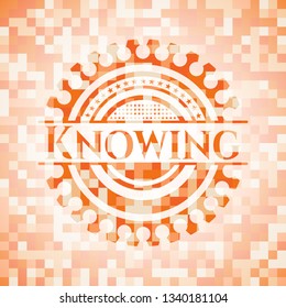 Knowing orange mosaic emblem