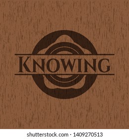 Knowing retro wooden emblem. Vector Illustration.