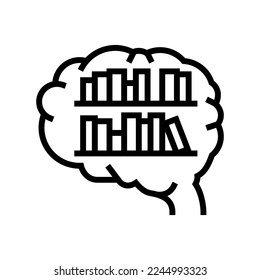 knowladge brain human line icon vector. knowladge brain human sign. isolated contour symbol black illustration