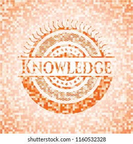 Knowledge abstract orange mosaic emblem