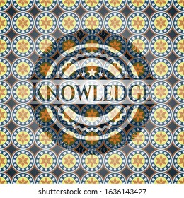 Knowledge arabesque style badge. arabic decoration.