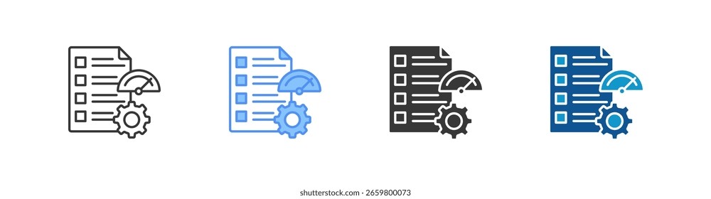Evaluación del conocimiento Conjunto de iconos multiestilo colección