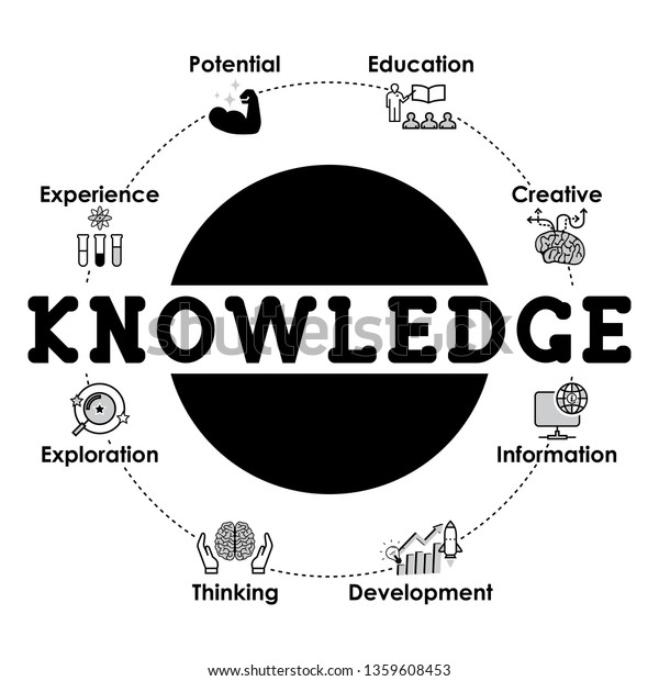 Knowledge Banner Web Icons Experience Education Stock Vector