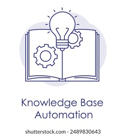 Knowledge Base Automation Icon with editable stroke.