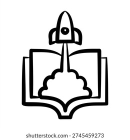 Knowledge Base Icon With Dooldles Handdrawn Style For Accounting and Business