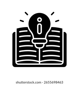 Ilustração do vetor de glifo do ícone da base de conhecimento