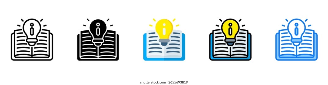 Ilustração de vetor de vários estilos do ícone da base de conhecimento