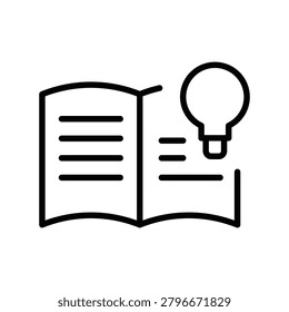 Knowledge base line icon representing information repositories, documentation systems, learning resources, research materials, and organizational knowledge management.