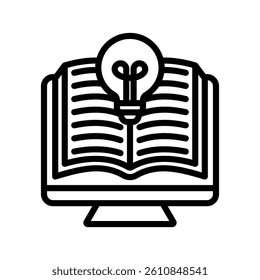 Knowledge Base Line Vector Illustration On White Background.