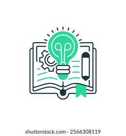 Knowledge Base Two Tone Color Icon. linear style sign for mobile concept and web design. Outline vector icon.