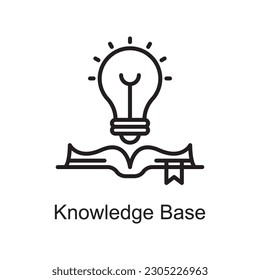 Knowledge Base Vector Outline Icon Design illustration. Customer Service Symbol on White background EPS 10 File