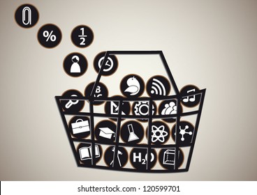 Knowledge basket modern concept background