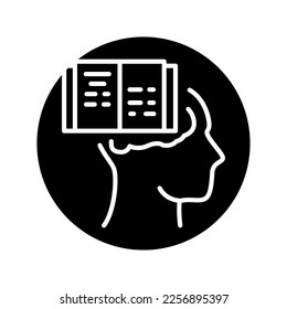 Knowledge black line icon. Self development. Pictogram for web page.