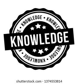 Knowledge Black Round Stamp. Eps10 Vector Badge.