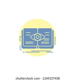 knowledge, book, eye, view, growth Glyph Icon.
