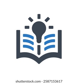 Knowledge Book Icon On White Background