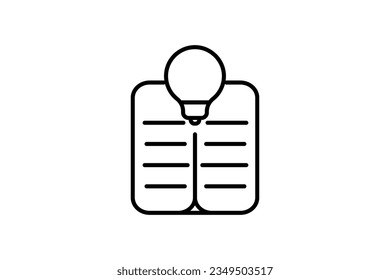 Knowledge Book Icon. Icon related to assessment. suitable for web site design, app, user interfaces. line icon style. Simple vector design editable