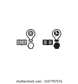 Knowledge book open idea of the world Icon Vector