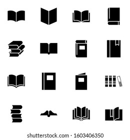 knowledge, Book, reading icon set. simple  read, education, study solid icon sign concept. vector illustration. 