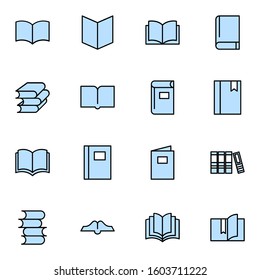 knowledge, Book, reading icon set. simple  read, education, study colored outline icon sign concept. vector illustration. 