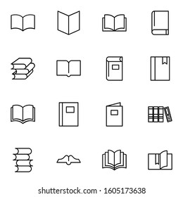 knowledge, Book, reading icon set. simple  read, education, study outline icon sign concept. vector illustration. 