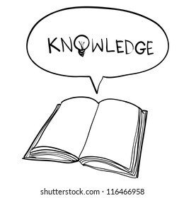 knowledge from book sketch vector