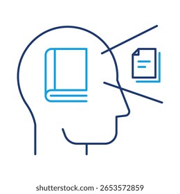 Conhecimento - Livros Representando Aprendizagem e Aquisição de Sabedoria. Ícone de Vetor