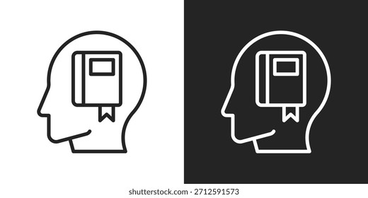 Icono De Construcción De Conocimiento En Estilo De Línea En Blanco Y Negro