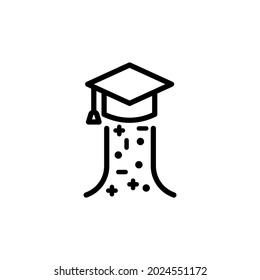 Knowledge cap composition. vector icon 10 EPS.