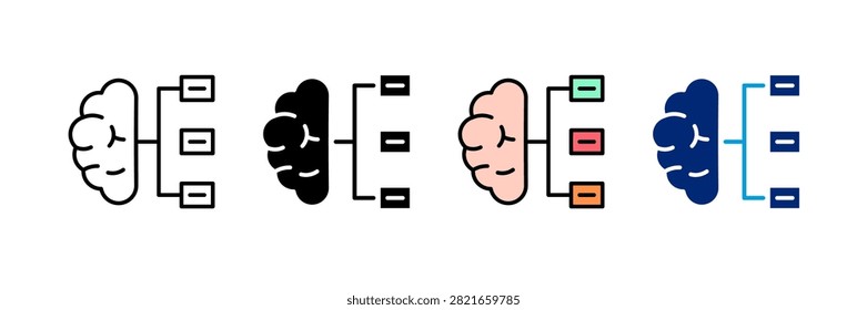 Knowledge Category Icon Set Multiple Style Vector Illustration