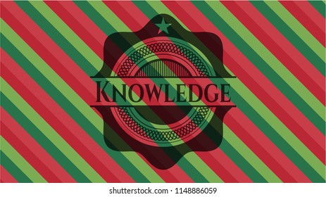 Knowledge christmas style emblem.