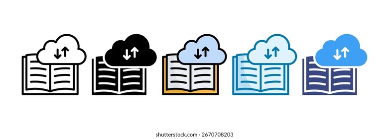 Knowledge Cloud Icon Set Multiple Style Collection