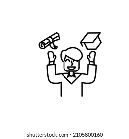Knowledge Concept with Graduate Icon.