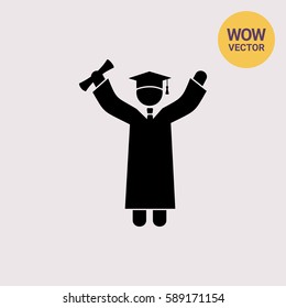 Knowledge Concept Graduate Icon Stock Vector (Royalty Free) 589171154 ...