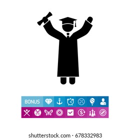Knowledge Concept with Graduate Icon