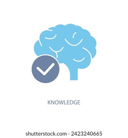 icono de línea de concepto de conocimiento. Ilustración de elemento simple. diseño de símbolos de esquema de concepto de conocimiento.