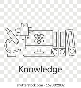 Knowledge concept on transparency background. Creative idea design. Flat vector illustration for template, brochure, web page or presentation