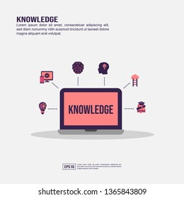 Knowledge concept for presentation, promotion, social media marketing, and advertising. Minimalist Knowledge infographic with flat icon