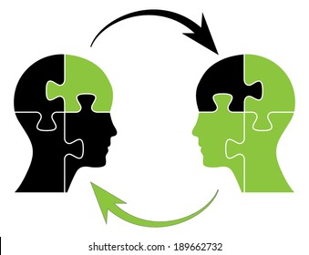 Knowledge Concept Vector Design With Green Puzzle Piece.