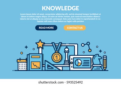 Knowledge Concept for web page. Vector illustration