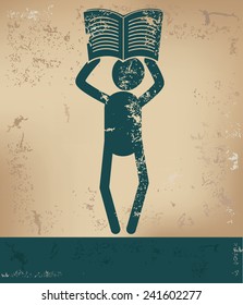 Knowledge concept,human resource design on old background,grunge vector