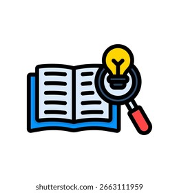 Knowledge Discovery Icon Lineal Color Vector Illustration