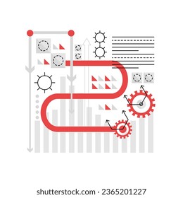 Knowledge discovery process. Modern education process, innovative learning vector illustration
