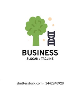 Knowledge, Dna, Science, Tree Business Logo Template. Flat Color